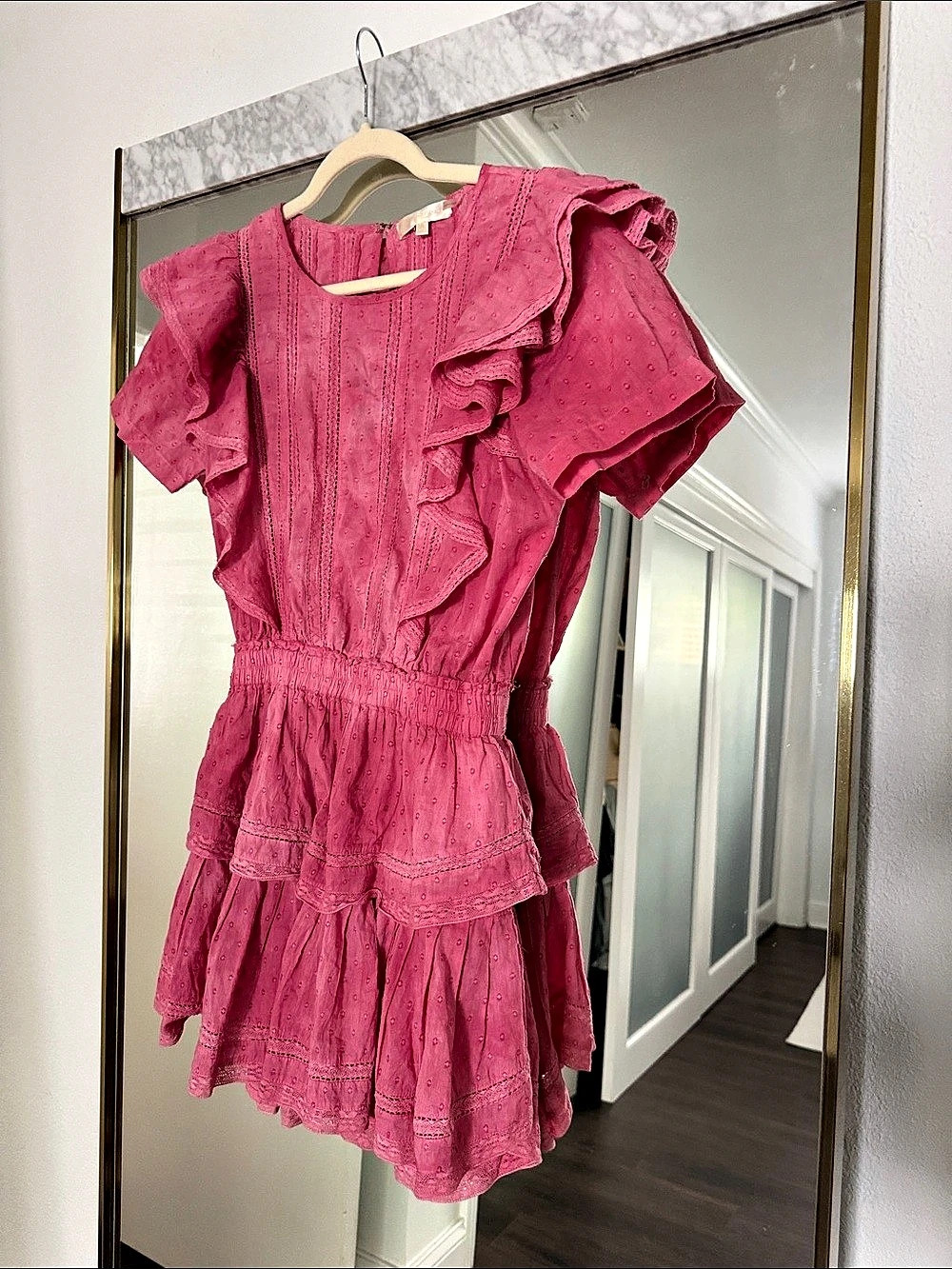 LoveShackFancy Natasha Mini Dress Pink Size XS